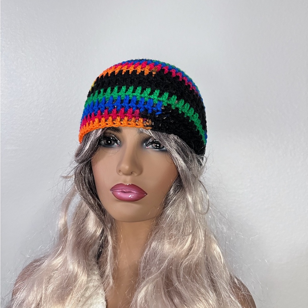 Black and Orange Crochet Hat Accessories